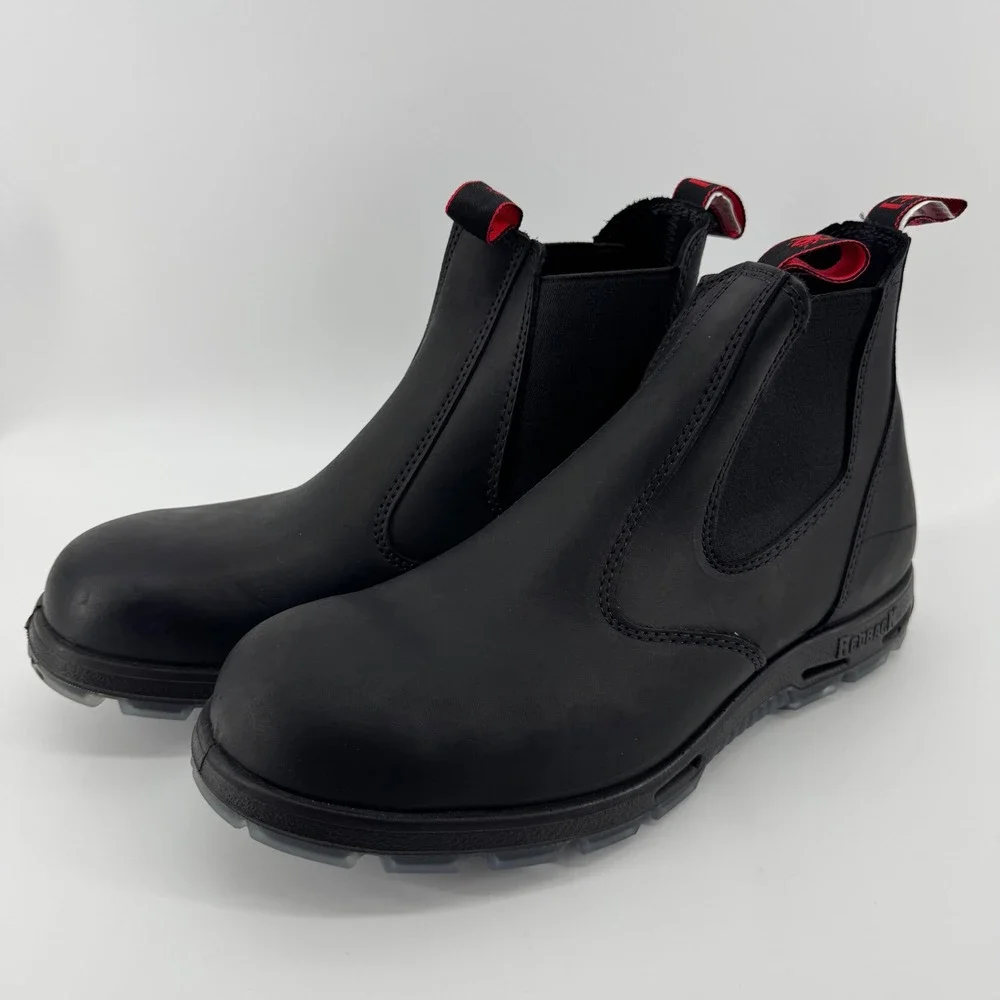 Redback USBBK Bobcat Black Leather Steel Toe Chelsea Work Boots Mens 15 US 14 AU